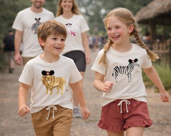 Set di magliette per bambini Animal Kingdom, set di pantaloncini e maglietta Disney per bambine, maglietta Disney Vacation, completo Disney per bambini, Animal Kingdom, completo Disney con ghepardo