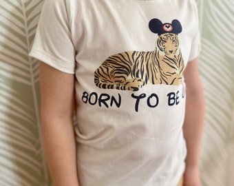 Boys Animal Kingdom Set, Born to be Wild Tee, Disney Set, Disney Vacation Tee for kids baby Disney Outfit, Boys Disney Outfit, Tiger T-Shirt