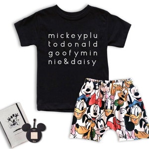 Mouse Mouse & Friends, ensemble tee-shirt, t-shirt vacances au parc pour enfants, tenue de parc pour bébé en bas âge, t-shirt souris pour enfants, tenue de parc pour garçons