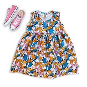 Girls Daisy Donald Duck Dress, Kids Disney Dress, Girls Disney Dress Daisy Duck, Kids Mouse Dress, Disney World Dress Kids