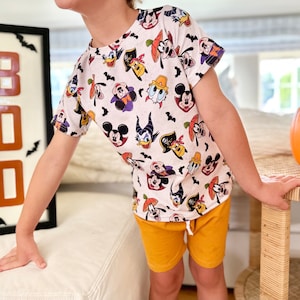 Kids Halloween Disney T-shirt Shorts Set, Not So Scary Mouse T-shirt, Kids Disney Halloween Shorts, Disney Vacation Tee for kids & baby