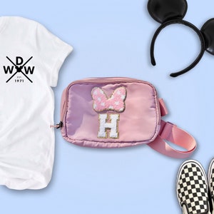 Disney aangepaste heuptasje-letterpatch, Disney heuptas, crossbody Disney-tas, reistas, chenille-patches, Fab Five heuptasje