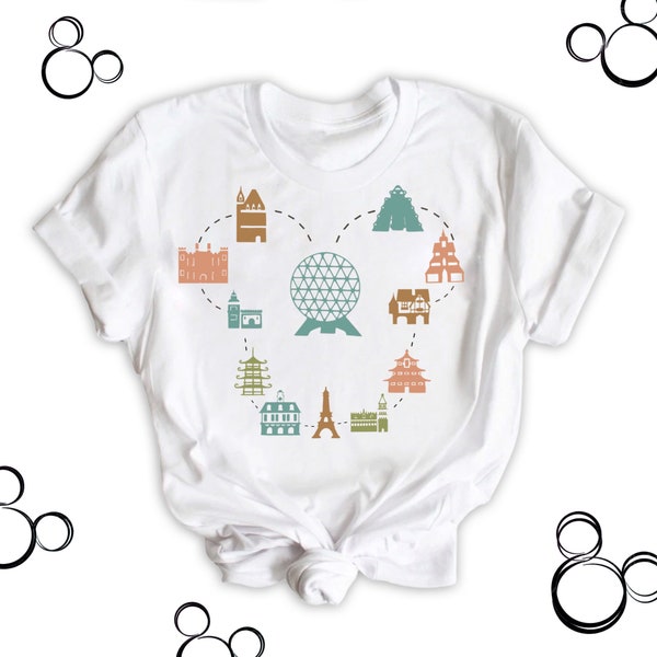 Epcot Landen Tee, Dames Disney tee, Volwassen Epcot Disney Tee, Volwassen Disney Tee, Disney Vakantie Familie-uitstapje Tees