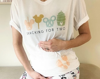 Snacking for Two Park Tee, Baby Announcement Tee Park, Pregnancy Announcement Tee, Park Baby Announcement Tee, Mom To Be Park Tee