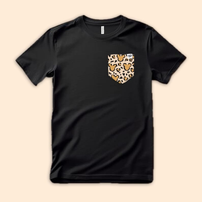 Cheetah Mouse Safari Pocket T-Shirt, Boys Animal Kingdom Tee, Handcrafted Disney Vacation Tee, Family Disney Tees, Vintage Disney Nostalgia image 3