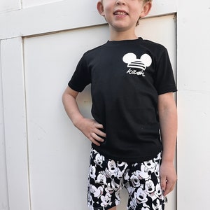 Ensemble chemise Disney personnalisé, t-shirt vacances Disney pour enfant en bas âge et tenue Disney bébé, t-shirt souris pour enfants, tenue Disney pour garçons