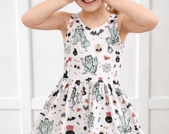 Girls Halloween Haunted Mansion Dress, Girls Disney Dress, Girls Halloween Disney Outfit, Disney World Dress Kids, Halloween Dress