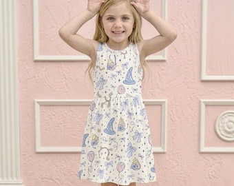 Castle Dreams Dress | Subtle Disney Inspired Girls Twirl Dress | Handmade Park Outfit | Magical Vacation Dress