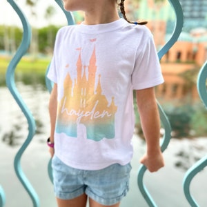 Disney Castle Custom Name t-shirt, Disney World t-shirt, Disney Vacation Tee for Kids & Toddler, Disney Trip Tee, Mouse tee, WDW Tee
