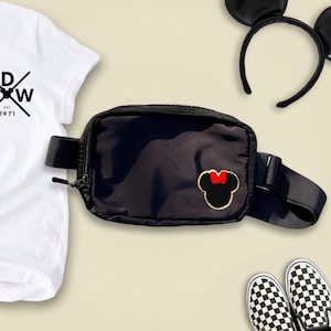 Disney Fanny Pack with Castle Patch, Disney Belt Bag, Crossbody Disney Bag, Travel Bag, Chenille Patches