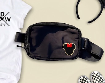 Disney Fanny Pack with Castle Patch, Disney Belt Bag, Crossbody Disney Bag, Travel Bag, Chenille Patches