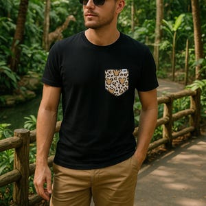 Cheetah Mouse Safari Pocket T-Shirt, Boys Animal Kingdom Tee, Handcrafted Disney Vacation Tee, Family Disney Tees, Vintage Disney Nostalgia image 4