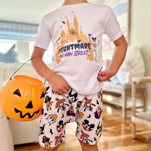 Disney Halloween-set voor kinderen, niet zo enge outfit, Disney vakantie-outfit kinderen, Disney-outfit voor kinderen, Disney-outfit voor kinderen, T-shirt Disney Snacks, Magic Kingdom-outfit