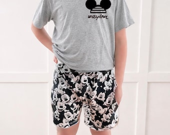 Camiseta personalizada con nombre de ratón, conjunto de Disney, camiseta de vacaciones de Disney para niños, conjunto de Disney para bebé, camiseta de ratón para niños, conjunto de Disney para niños, amigos ratones