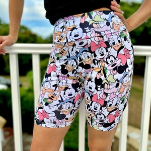 Women’s Mickey Minnie & Friends Bike Shorts,Mickey Biker Shorts,Adult Mickey Bike Shorts, Disney Biker Shorts,Disney Bikers,Mom Bike Shorts