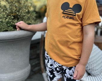 Custom Mickey Name Tee , Disney Set, Disney Vacation Tee for kids, toddler & baby Disney Outfit, Kids Mickey t-shirt, Boys Disney Set Outfit