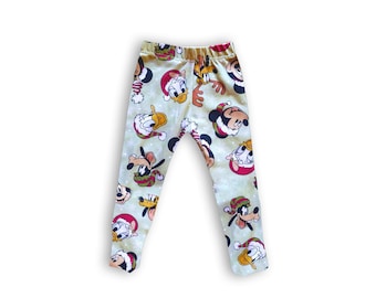 Fab Five Christmas Leggings for Kids, Baby , Toddler, Disney Christmas pants, Mickey Pants, Girls Mickey Pants, Disney Pants, Mickey Pants