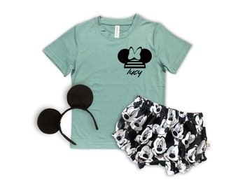 T-shirt personnalisé prénom Minnie, t-shirt short Disney pour filles, t-shirt vacances Disney tenue Disney pour enfants et bébé, t-shirt Mickey pour enfants, tenue Disney pour filles