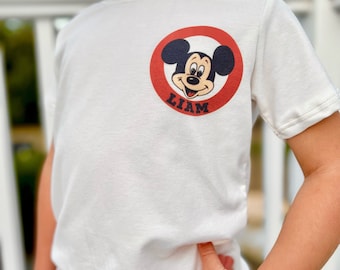 T-shirt personnalisé avec nom du club Mickey Mouse, ensemble Disney, t-shirt vacances Disney tenue Disney pour enfants et bébé, t-shirt Mickey pour enfants, tenue ensemble Disney pour garçons