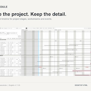 Interactive Gantt Chart for Product Development, Offline HTML Project Planner, Japanese + English