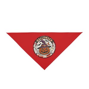 Jack-o'-Lantern Halloween Patch Pet Bandana | Pumpkin Witch Design