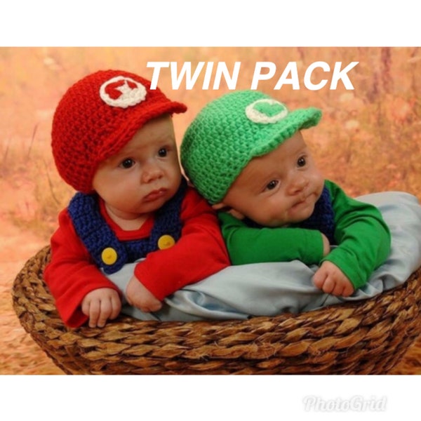 TWIN PACK/Mario & Luig inspired/Halloween costume /photo prop sets