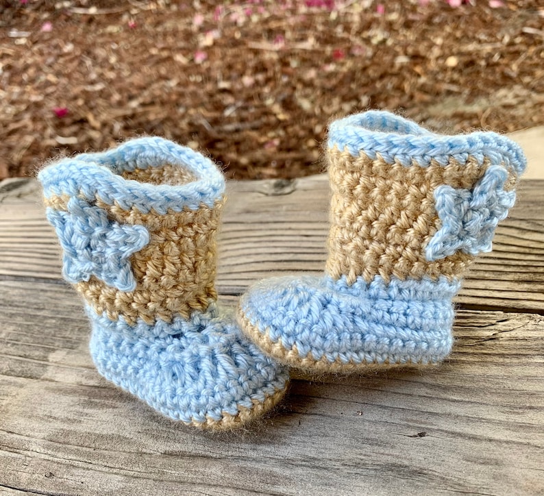 Cowboy Hat and Bootsinfantbaby blue and beige