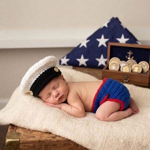 USA Military  inspired  Baby Dress cover hat and Diaper Cover