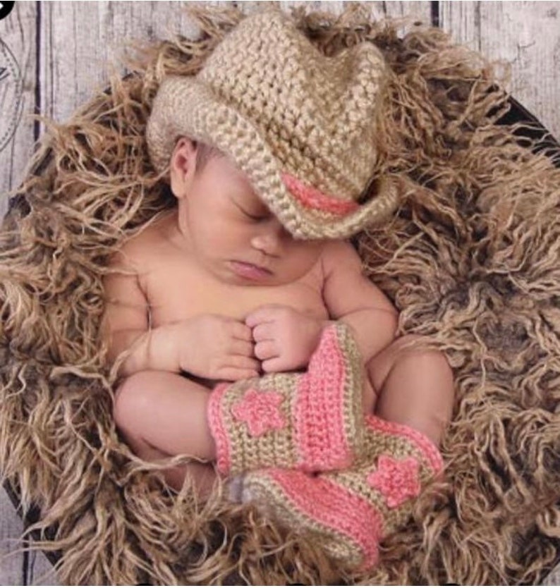Cowboy Hat and Bootsinfantbaby blue and beige