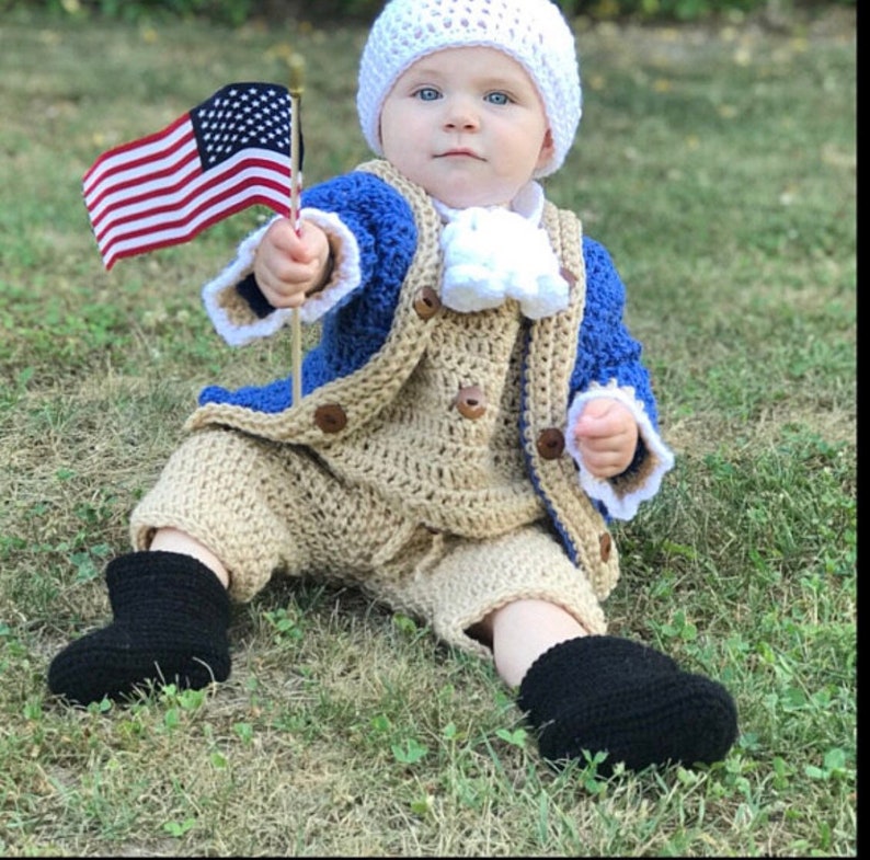 Alexander Hamilton/George Washington inspired Infant Halloween costume/photo prop image 3