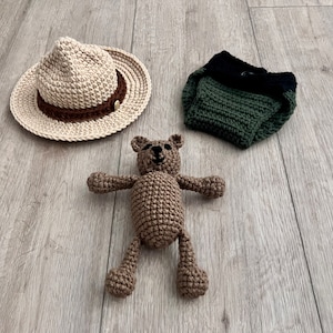 Park Ranger infant photo prop/shower gift/ costume/teddy bear