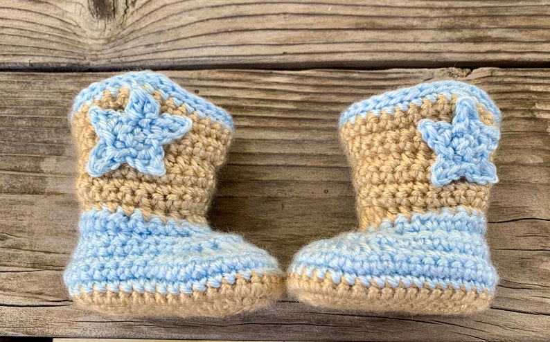 Cowboy Hat and Bootsinfantbaby blue and beige