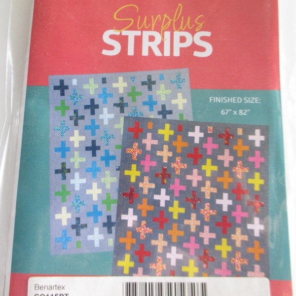 Quilt Pattern Surplus Strips by Christa Watson and Benartex 67" x 82"