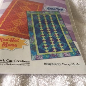 Quilt pattern Black Cat Creations 2 quilts called Red Hot Mama and Cold Feet 41" x 70"