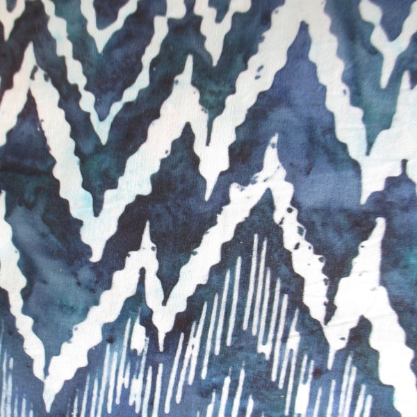 Northcott Cotton Fabric Banyan Batiks Ikat Sketch in blue, black and white half yard