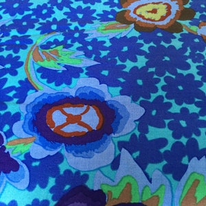 Free Spirit Cotton Fabric by Kaffe Fassett Collective Charlotte in Blue By the Half Yard