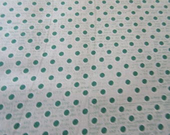 Clothworks Cotton Fabric Orchid Designs All my Heart Green Dots half yard