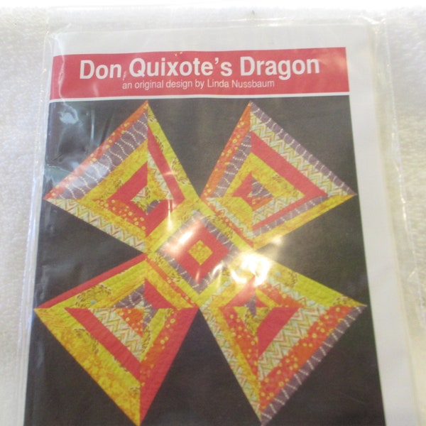 Quilt Pattern for a wall hanging Don Quixote's Dragon by Linda Nussbaum 36" square