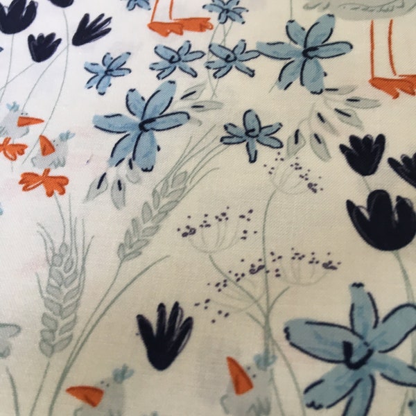 Clothworks Cotton Fabric Blue Goose by means and me half yard