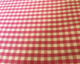 Northcott Cotton Fabric Piccadilly in Gingham Pink and White half yard cut