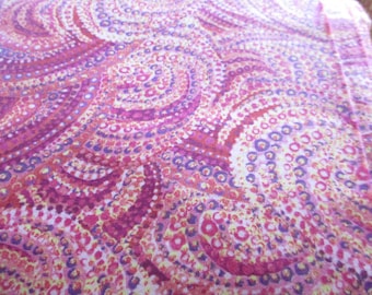 Northcott Cotton Fabric Artisan Spirit Water Garden pink, purple, white in swirls half yard