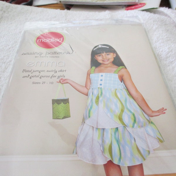 Clothing Pattern Mod kid Patty Young Emma skirt purse  sizes 2T-10