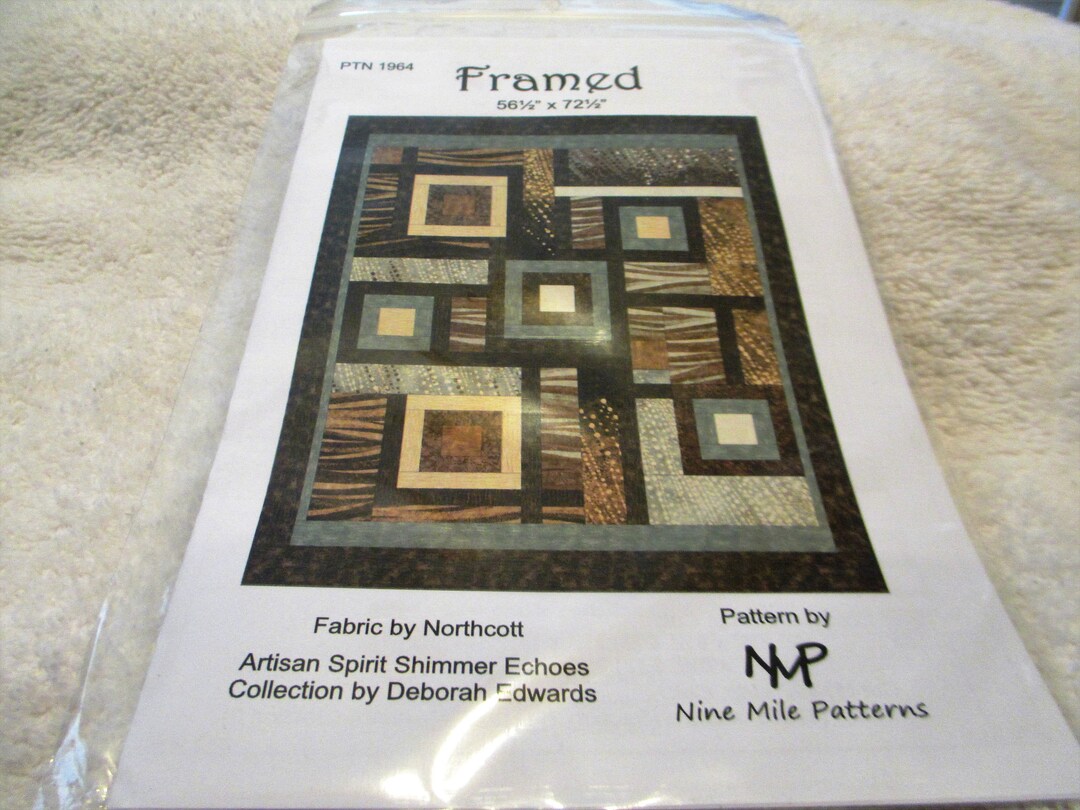 Quilt Pattern Nine Mile Patterns Framed Featuring Artisan Spirit Echos for Northcott 56 X 72 - Etsy