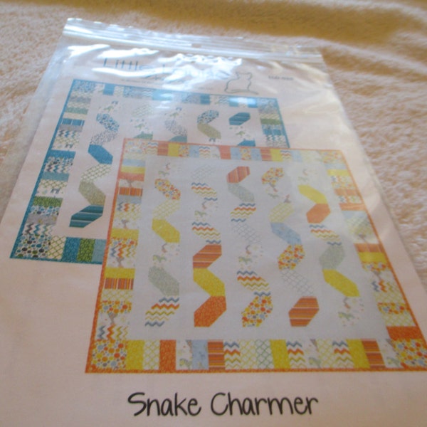 Quilt Pattern Little Louise Snake Charmer crib quilt in two color ways