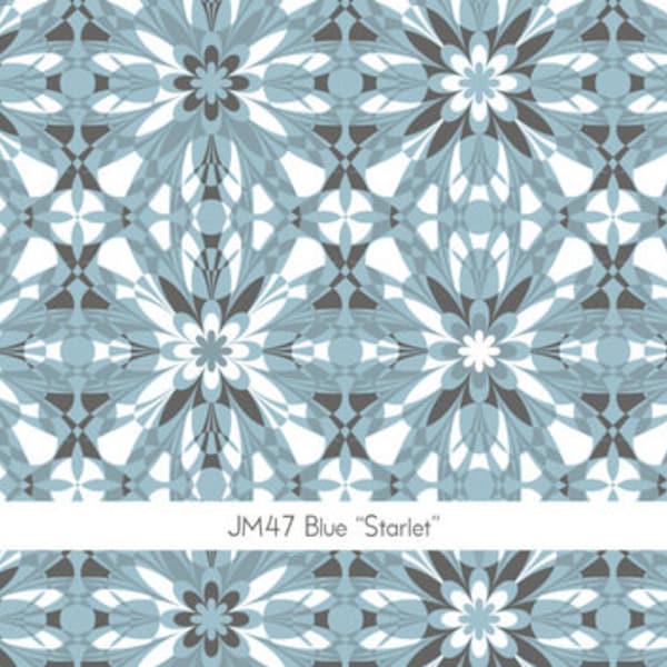 SALE Free Spirit Cotton Fabric Jeanean Morris Silent Cinema Blue Starlet Fabric half yard CUT