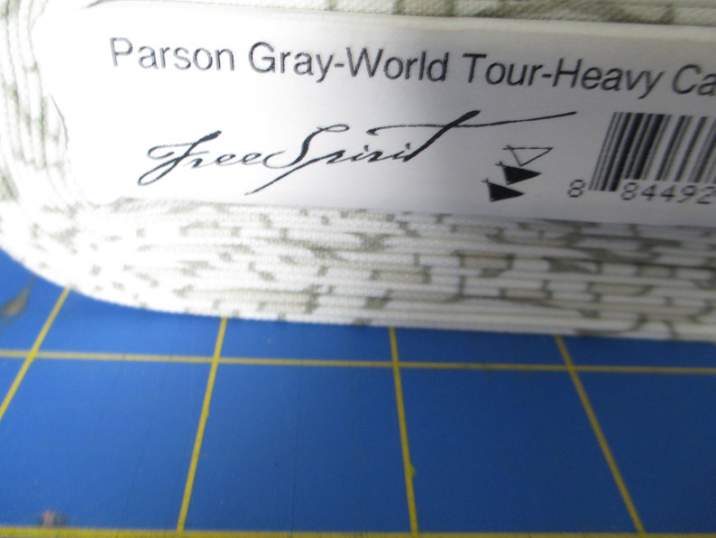 SALE Free Spirit Heavy Weight Cotton Canvas Parson Gray World Tour Cyprus in Fog 60 wide half yard image 3
