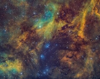 NGC 6914 Nebula Space Print, Astrophotography Wall Art