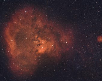NGC 7822 Nebula Hydrogen Alpha Space Print, Astrophotography Wall Art