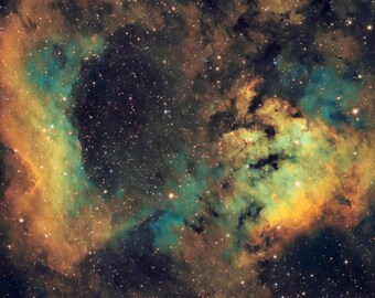 NGC 7822 Nebula Hubble Palette Space Print, Astrophotography Wall Art