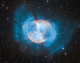 Dumbbell Nebula Space Print, Astrophotography Wall Art
